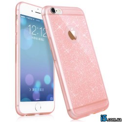 Чехол розовый с блесками на Iphone 6 plus