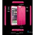 Чехол розовый бампер с кожей на Iphone 5/5s