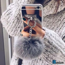 Чехол зеркальный с мехом на Iphone 8