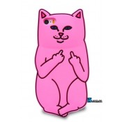 Чехол розовый кот на Iphone 8