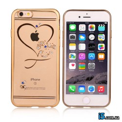 Чехол сердце со стразами на Iphone 7 PLUS